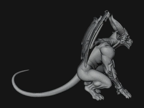 Gothic Gargoyle Statue Design 11 - 3D Print Model 3D Print Model