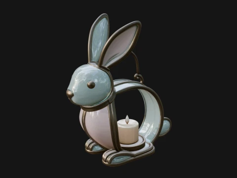Rabbit Shaped Glass Lantern Model Design 3 - 3D Print Model 3D Print Model