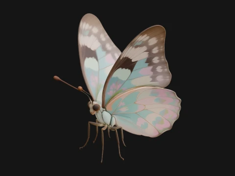 Pastel Wing Butterfly Statue Design 3 - 3D Print Model 3D Print Model