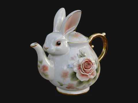 Rabbit Shaped Teapot Model Design 4 - 3D Print Model 3D Print Model
