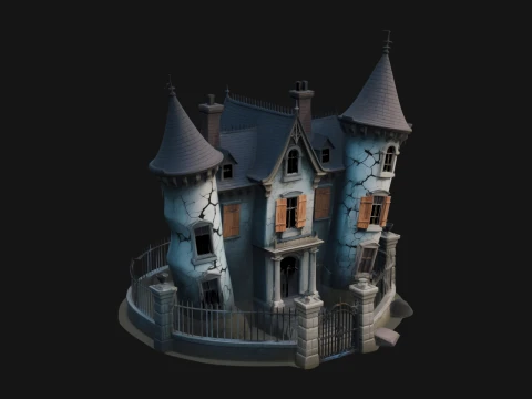 Victorian Spire Mansion Model Design 6 - 3D Print Model 3D Print Model