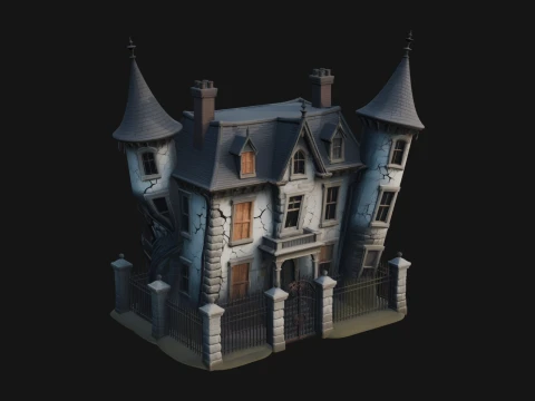 Victorian Spire Mansion Model Design 7 - 3D Print Model 3D Print Model