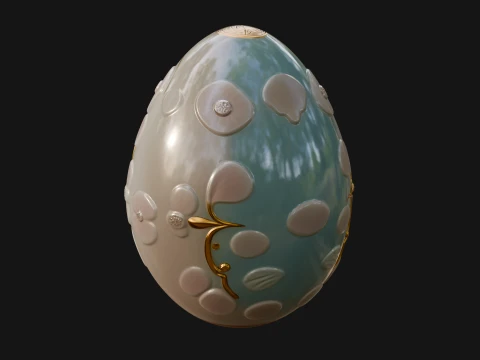 Floral Carved Easter Egg Ornament Design 4 - 3D Print Model 3D Print Model