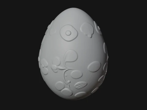 Floral Carved Easter Egg Ornament Design 4 - 3D Print Model 3D Print Model