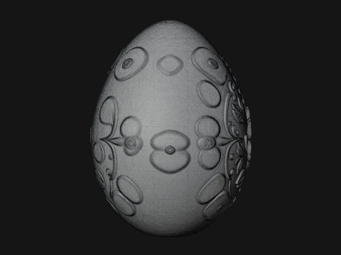 Floral Carved Easter Egg Ornament Design 4 - 3D Print Model 3D Print Model