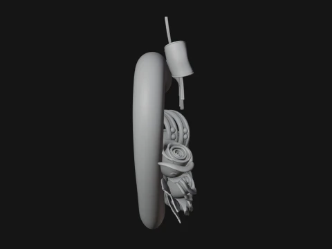 Wedding Rings Heart Wreath Ornament Design 3 - 3D Print Model 3D Print Model