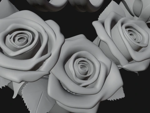 Wedding Rings Heart Wreath Ornament Design 3 - 3D Print Model 3D Print Model