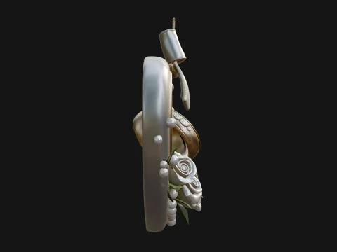 Wedding Rings Heart Wreath Ornament Design 4 - 3D Print Model 3D Print Model