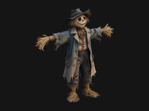 Pumpkin Scarecrow Statue Design 17 - 3D Print Model 3D Print Model