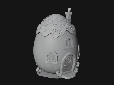 Easter Egg Cottage House Design 1 - 3D Print Model 3D Print Model