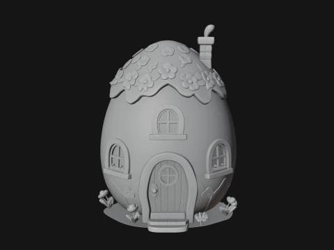 Easter Egg Cottage House Design 1 - 3D Print Model 3D Print Model