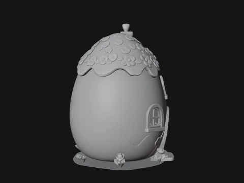 Easter Egg Cottage House Design 1 - 3D Print Model 3D Print Model