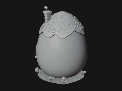 Easter Egg Cottage House Design 1 - 3D Print Model 3D Print Model