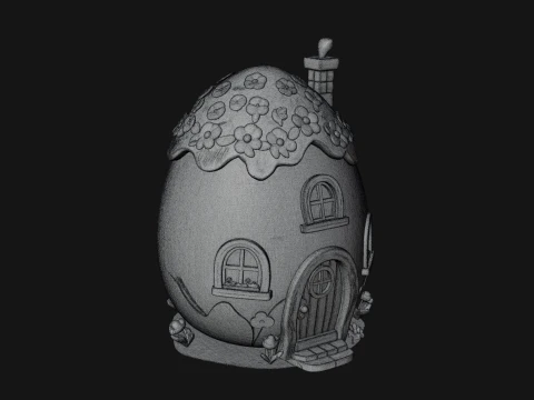 Easter Egg Cottage House Design 1 - 3D Print Model 3D Print Model