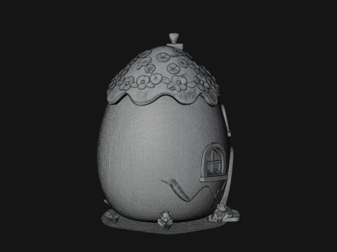 Easter Egg Cottage House Design 1 - 3D Print Model 3D Print Model
