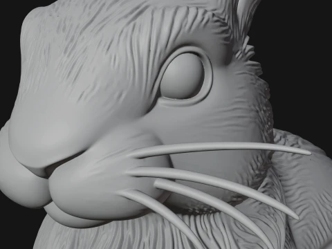 Rabbit Candle Holder Statue Design 3 - 3D Print Model 3D Print Model