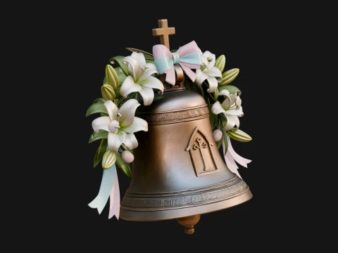 Easter Lily Church Bell Ornament Design 1 - 3D Print Model 3D Print Model