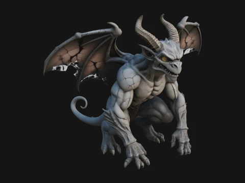 Gothic Gargoyle Statue Design 12 - 3D Print Model 3D Print Model