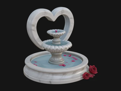 Rose Flower Garden Fountain Model Design 3 - 3D Print Model 3D Print Model