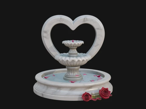 Rose Flower Garden Fountain Model Design 3 - 3D Print Model 3D Print Model