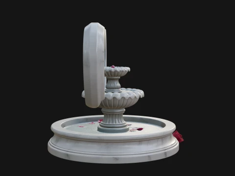 Rose Flower Garden Fountain Model Design 3 - 3D Print Model 3D Print Model