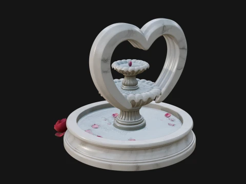 Rose Flower Garden Fountain Model Design 3 - 3D Print Model 3D Print Model