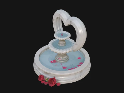 Rose Flower Garden Fountain Model Design 3 - 3D Print Model 3D Print Model