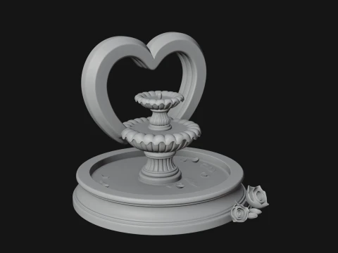 Rose Flower Garden Fountain Model Design 3 - 3D Print Model 3D Print Model
