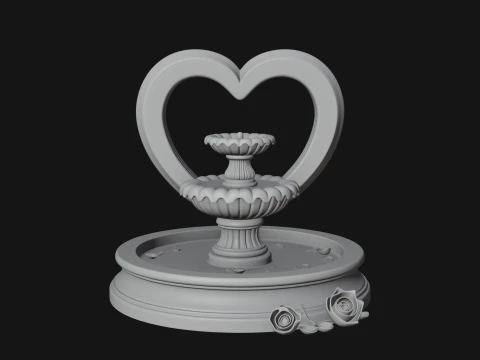 Rose Flower Garden Fountain Model Design 3 - 3D Print Model 3D Print Model