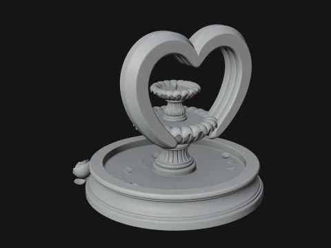 Rose Flower Garden Fountain Model Design 3 - 3D Print Model 3D Print Model