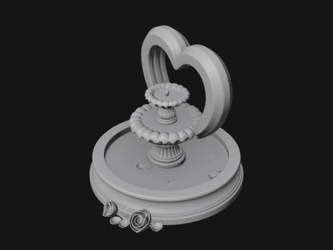 Rose Flower Garden Fountain Model Design 3 - 3D Print Model 3D Print Model