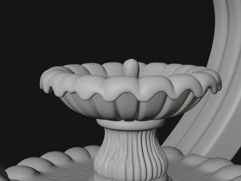 Rose Flower Garden Fountain Model Design 3 - 3D Print Model 3D Print Model