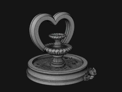 Rose Flower Garden Fountain Model Design 3 - 3D Print Model 3D Print Model