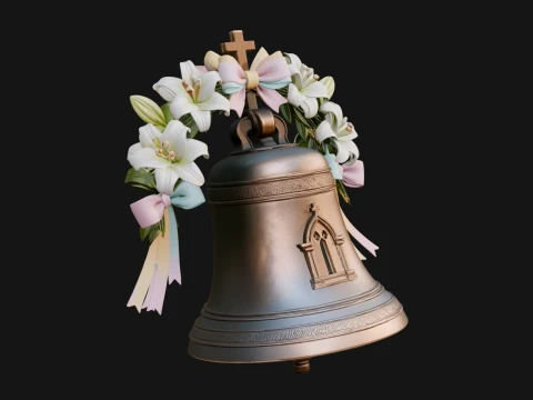 Easter Lily Church Bell Ornament Design 2 - 3D Print Model 3D Print Model