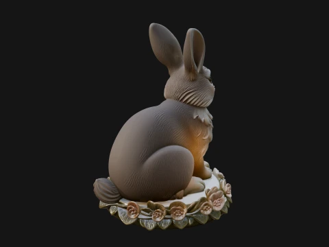 Rabbit Candle Holder Statue Design 4 - 3D Print Model 3D Print Model