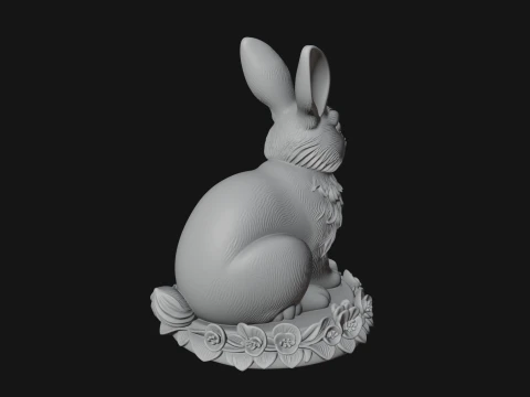 Rabbit Candle Holder Statue Design 4 - 3D Print Model 3D Print Model