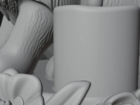 Rabbit Candle Holder Statue Design 4 - 3D Print Model 3D Print Model