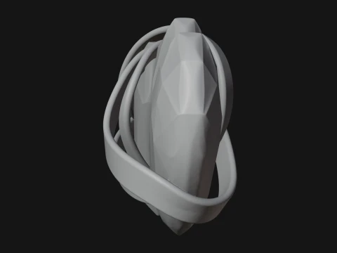 Crystal Heart Gold Band Ornament Design 3 - 3D Print Model 3D Print Model