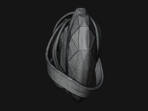 Crystal Heart Gold Band Ornament Design 3 - 3D Print Model 3D Print Model