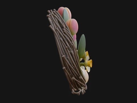 Spring Tulip Wreath Ornament Design 3 - 3D Print Model 3D Print Model