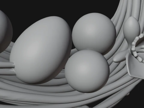 Spring Tulip Wreath Ornament Design 3 - 3D Print Model 3D Print Model