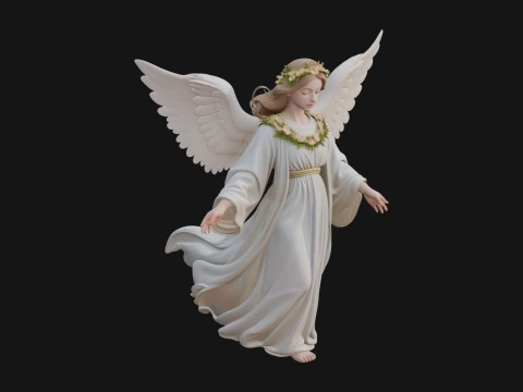 Winged Angel Woman Statue Design 14 - 3D Print Model 3D Принт Модель