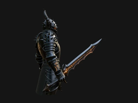 Dark Horned Knight Statue Design 11 - 3D Print Model 3D Print Model