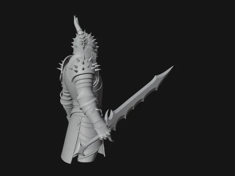 Dark Horned Knight Statue Design 11 - 3D Print Model 3D Print Model