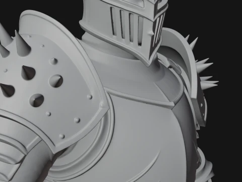 Dark Horned Knight Statue Design 11 - 3D Print Model 3D Print Model