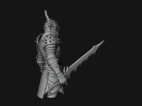 Dark Horned Knight Statue Design 11 - 3D Print Model 3D Print Model