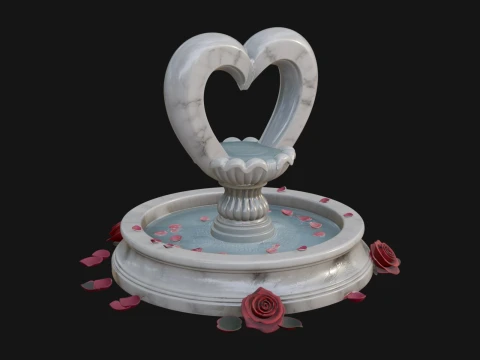 Rose Flower Garden Fountain Model Design 4 - 3D Print Model 3D Print Model