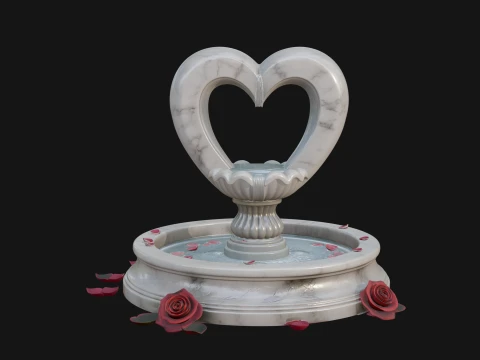 Rose Flower Garden Fountain Model Design 4 - 3D Print Model 3D Print Model