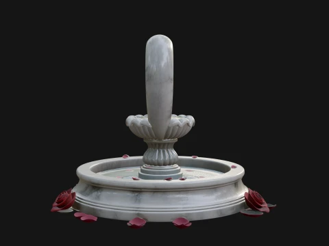 Rose Flower Garden Fountain Model Design 4 - 3D Print Model 3D Print Model