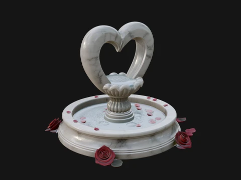 Rose Flower Garden Fountain Model Design 4 - 3D Print Model 3D Print Model